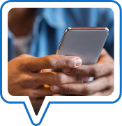 Man looking at information on his mobile phone.