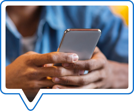 Man looking at information on his mobile phone.